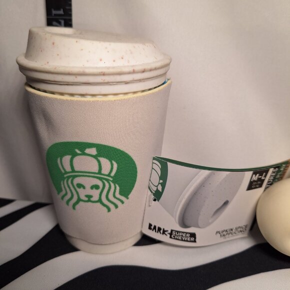 NWT Bark Super Chewer Yappuchino & Pupkin Spice Yappuchino Dog Toys 2 Pack M-L - Picture 2 of 10